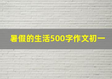 暑假的生活500字作文初一