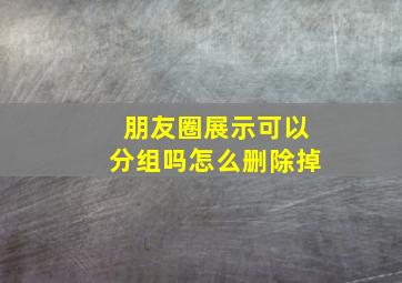 朋友圈展示可以分组吗怎么删除掉