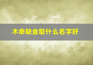 木命缺金取什么名字好