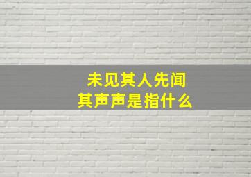 未见其人先闻其声声是指什么