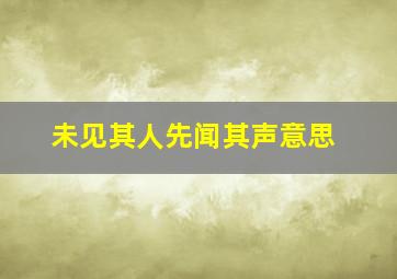 未见其人先闻其声意思