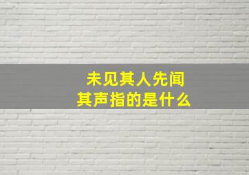 未见其人先闻其声指的是什么