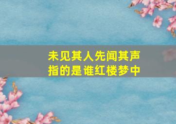 未见其人先闻其声指的是谁红楼梦中