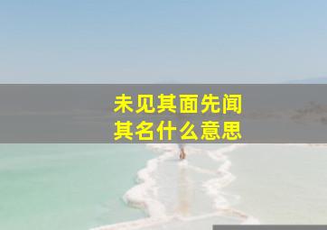 未见其面先闻其名什么意思