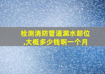 检测消防管道漏水部位,大概多少钱啊一个月