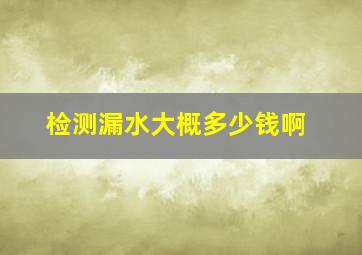 检测漏水大概多少钱啊