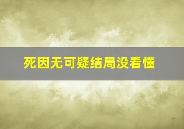 死因无可疑结局没看懂