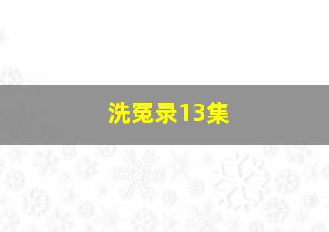 洗冤录13集