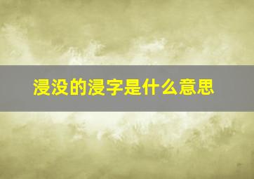 浸没的浸字是什么意思