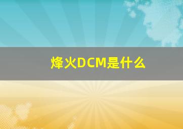 烽火DCM是什么