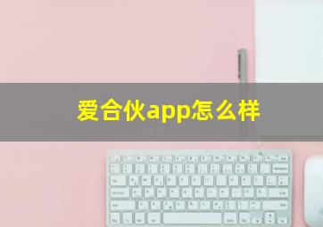 爱合伙app怎么样