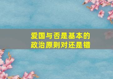 爱国与否是基本的政治原则对还是错