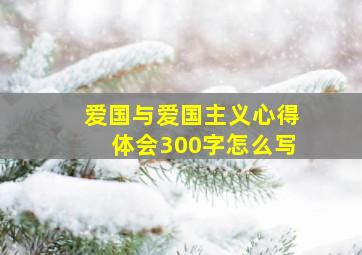 爱国与爱国主义心得体会300字怎么写