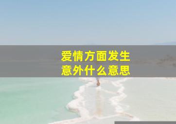 爱情方面发生意外什么意思