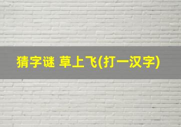 猜字谜 草上飞(打一汉字)