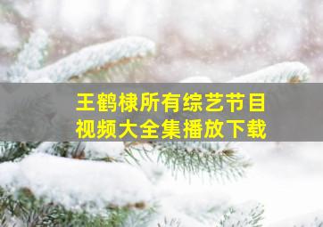 王鹤棣所有综艺节目视频大全集播放下载