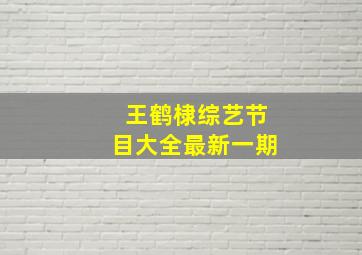 王鹤棣综艺节目大全最新一期