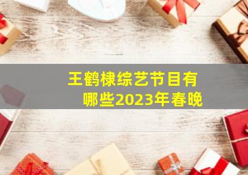 王鹤棣综艺节目有哪些2023年春晚