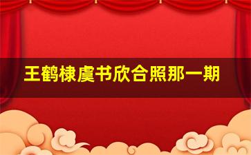 王鹤棣虞书欣合照那一期