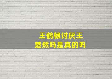 王鹤棣讨厌王楚然吗是真的吗