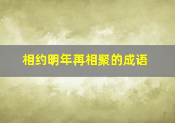 相约明年再相聚的成语