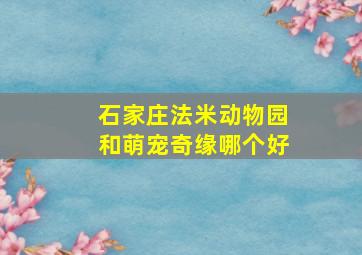 石家庄法米动物园和萌宠奇缘哪个好