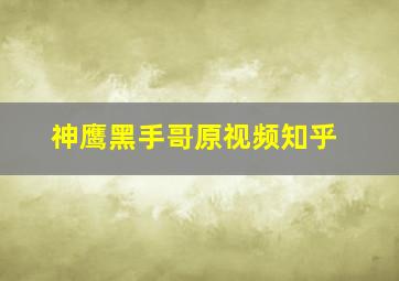 神鹰黑手哥原视频知乎