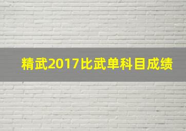 精武2017比武单科目成绩