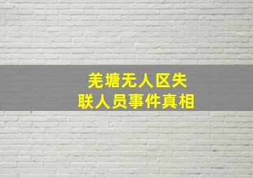 羌塘无人区失联人员事件真相