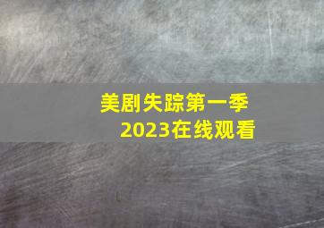 美剧失踪第一季2023在线观看