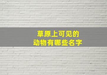 草原上可见的动物有哪些名字