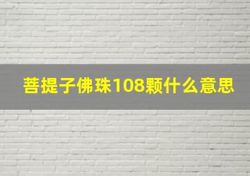 菩提子佛珠108颗什么意思