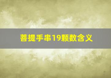 菩提手串19颗数含义