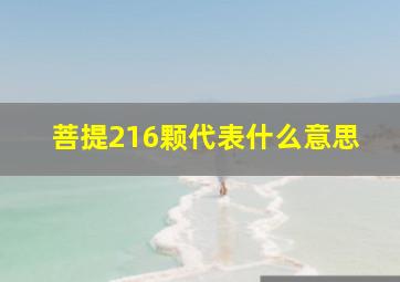 菩提216颗代表什么意思