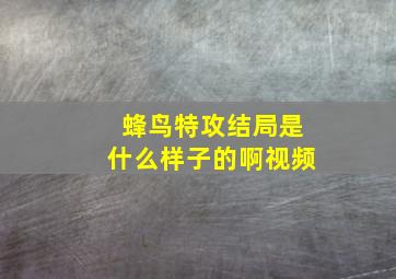 蜂鸟特攻结局是什么样子的啊视频