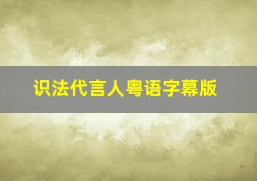 识法代言人粤语字幕版