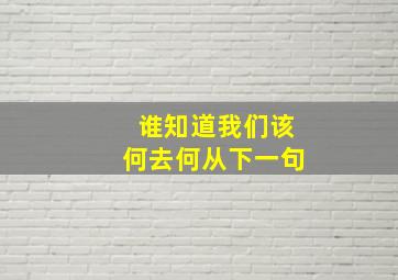 谁知道我们该何去何从下一句