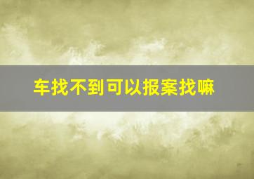 车找不到可以报案找嘛