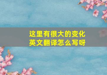 这里有很大的变化英文翻译怎么写呀