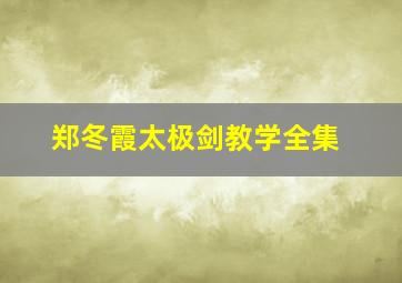 郑冬霞太极剑教学全集