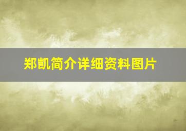 郑凯简介详细资料图片