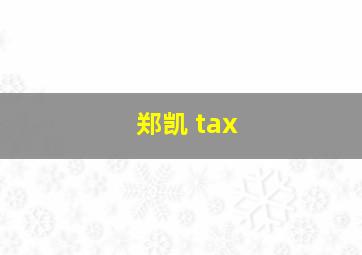 郑凯 tax