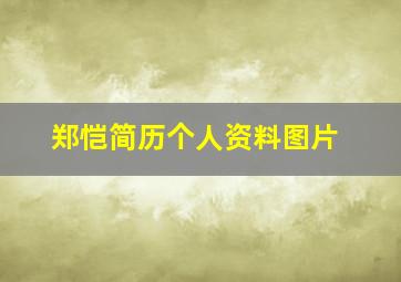 郑恺简历个人资料图片