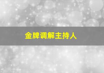 金牌调解主持人