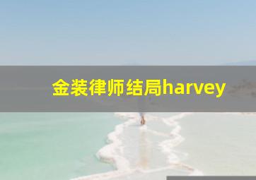 金装律师结局harvey