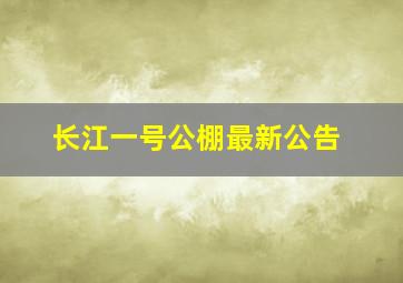 长江一号公棚最新公告