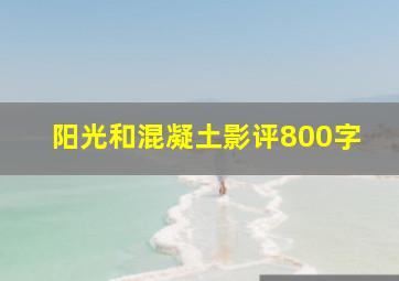 阳光和混凝土影评800字