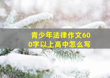 青少年法律作文600字以上高中怎么写