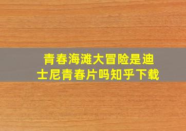 青春海滩大冒险是迪士尼青春片吗知乎下载