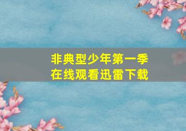 非典型少年第一季在线观看迅雷下载